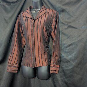 Puli size 14 striped metallic brownish red top